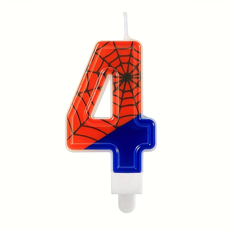Image of A Set Of Birthday Candles Featuring Numbers 0-9 In A Red And Blue Web Design, Perfect For Cake Decorations At A -themed For Party, Christmas, Halloween