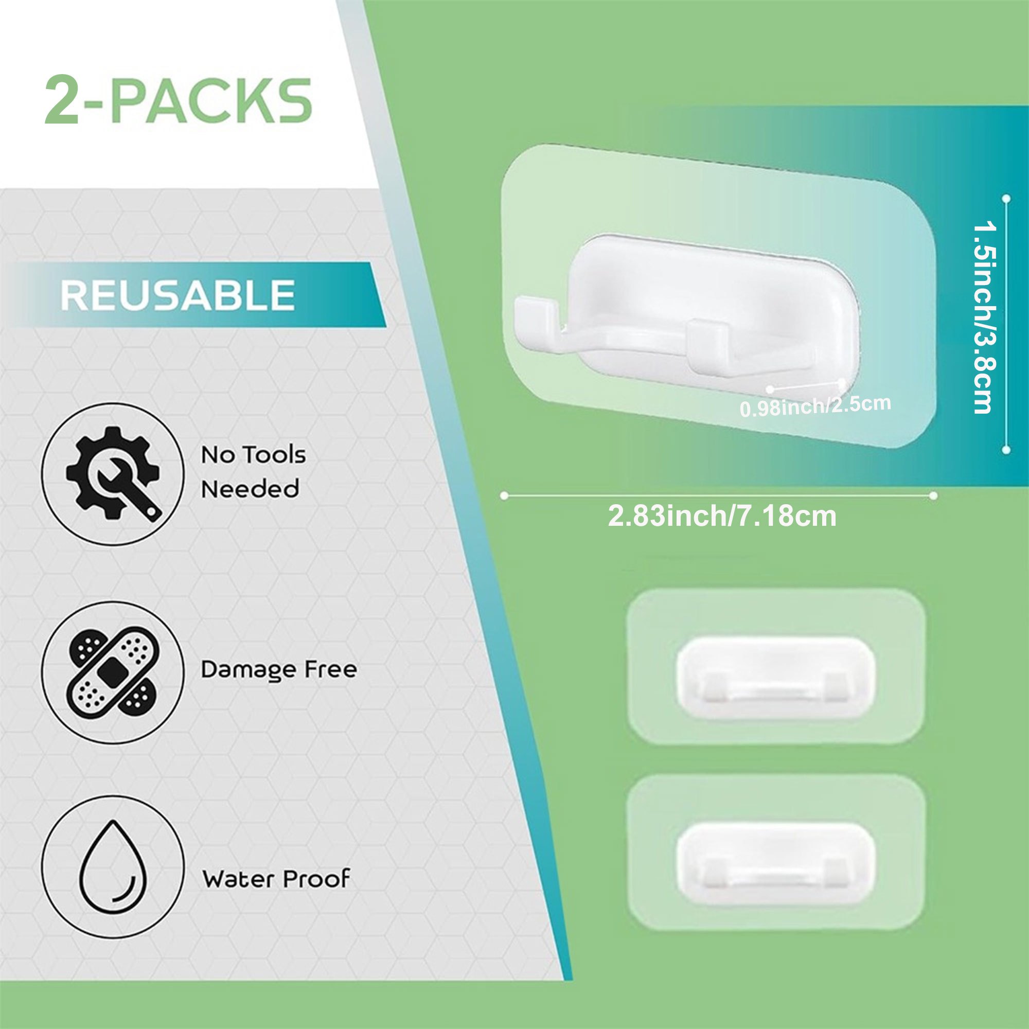TEMU 2/4/8pcs Self-adhesive Shower Razor Holder, Removable & Reusable Hooks, For Towels, Bath Accessories, Kitchen & Bathroom Use - White, Black,