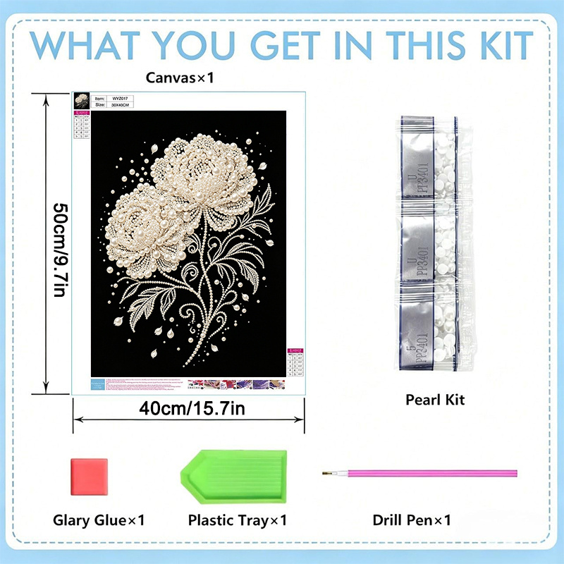 TEMU 1pc Diy Diamond Pearl Painting Kit 2d Flat Pearl Decoration Suitable For Style Enthusiasts Best Valentine's Day Gift, Ideal For Home Decoration,