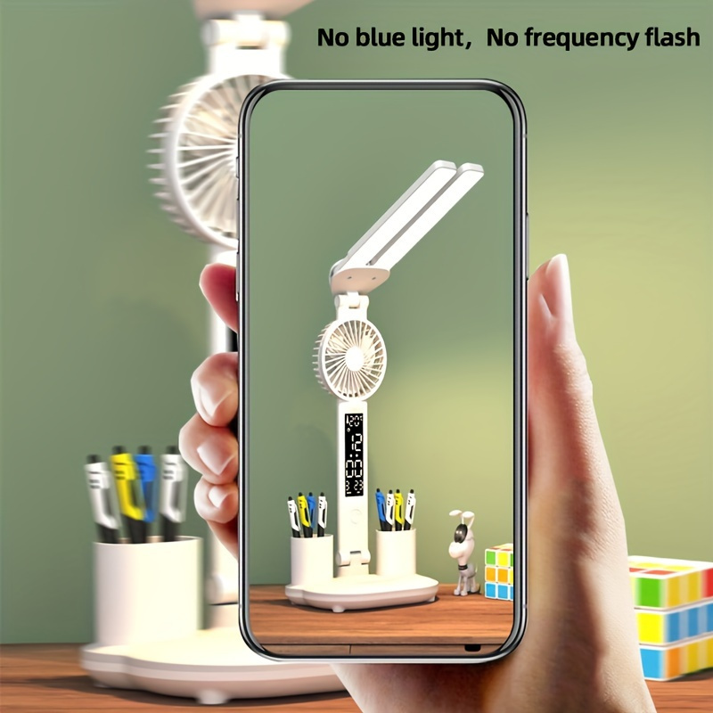 multifunctional fan desk lamp reading light dual head led table lamp 3   usb powered office and study soft light fan desk lamp with dual adjustable heads eye protection desk lamp for living room bedroom   modern lighting lamp Product details 7