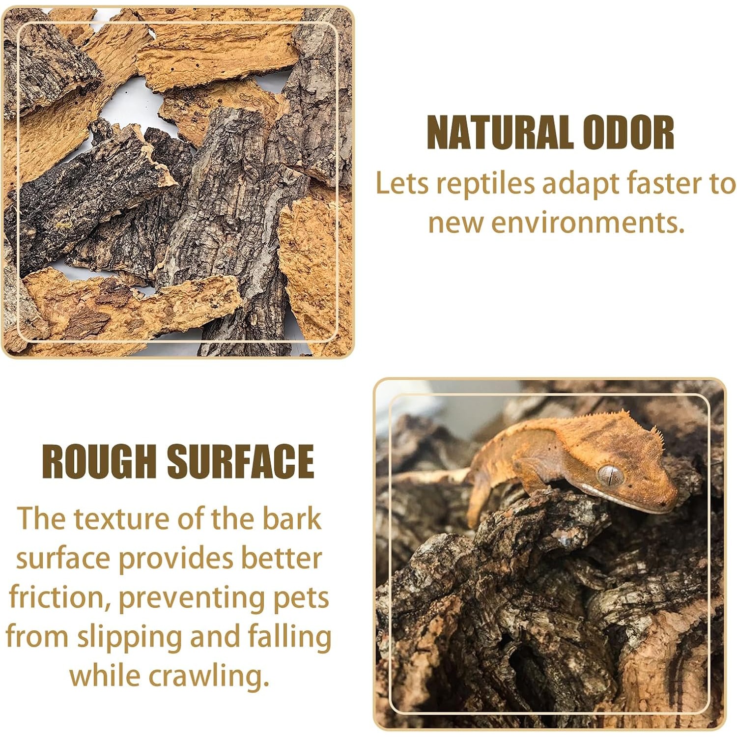 Terriccio da corteccia per terrario per rettili, appositamente progettato per rettili, adatto per arrampicarsi negli acquari, ideale per serpenti e lucertole, durevole, adatto per l'uso come elemento decorativo per vetrine, accessorio per habitat di rettili, accessorio per rettili, nascondiglio per