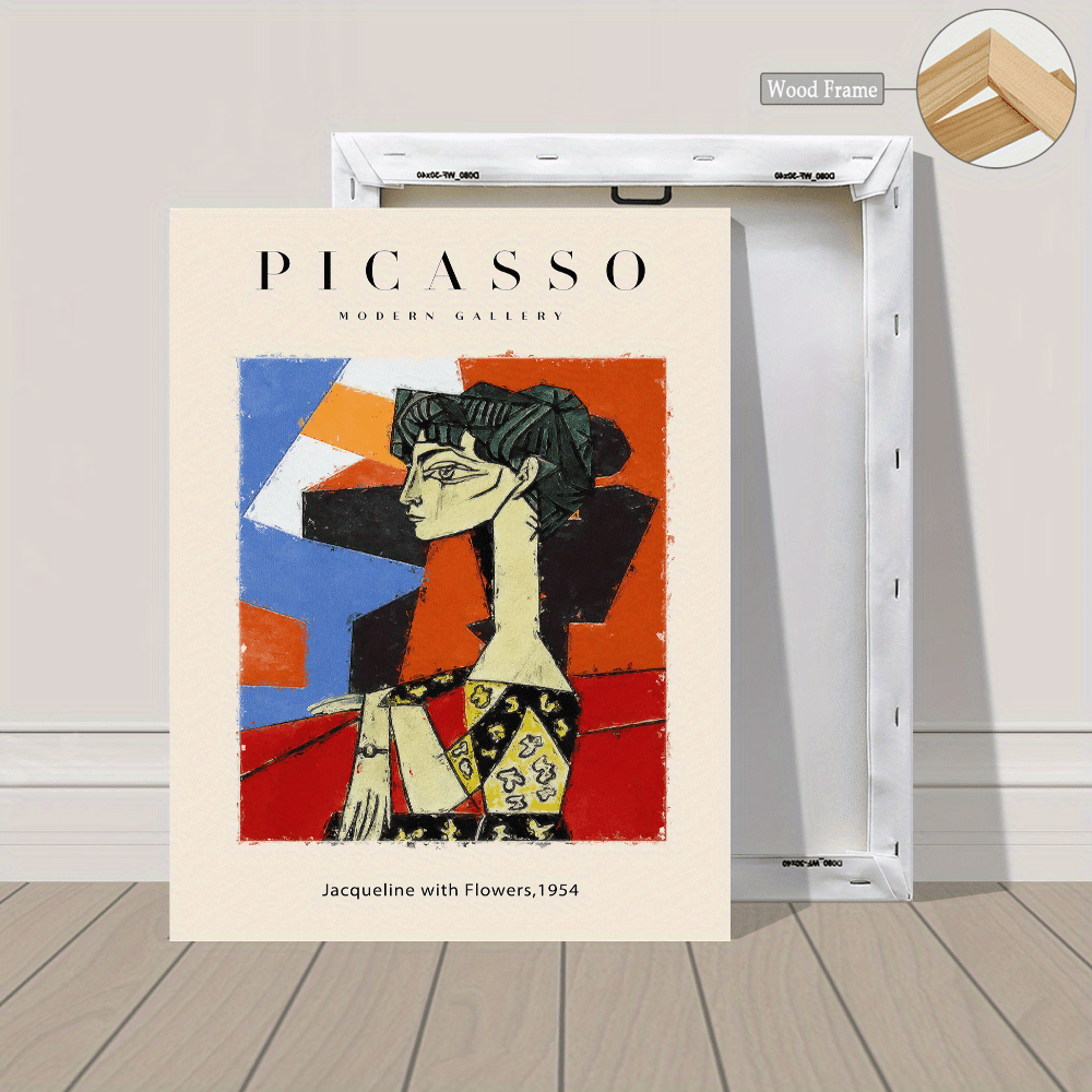 3-Pack Canvas Wood Frame Poster Print, Museum Exhibition Wall Decoration, Minimalist, Famous Art, Modern Abstract Painting, Framed Home Decor Wall Art