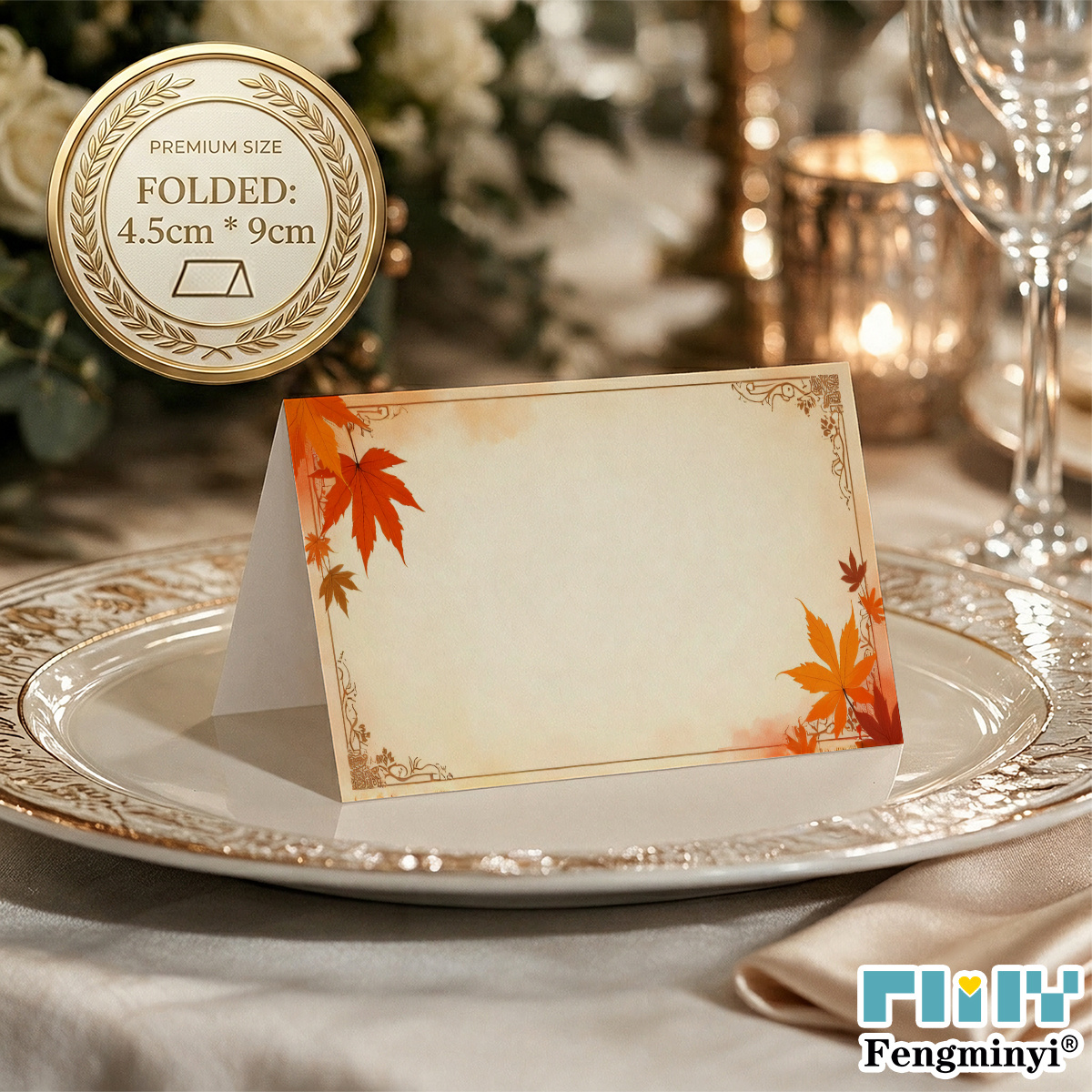 TEMU 36pcs Fengminyi Maple Leaf Name Cards Suitable For Wedding, Bridal Shower, Banquet Table Setting - Elegant Leaf Tent Cards With , Folded Guest