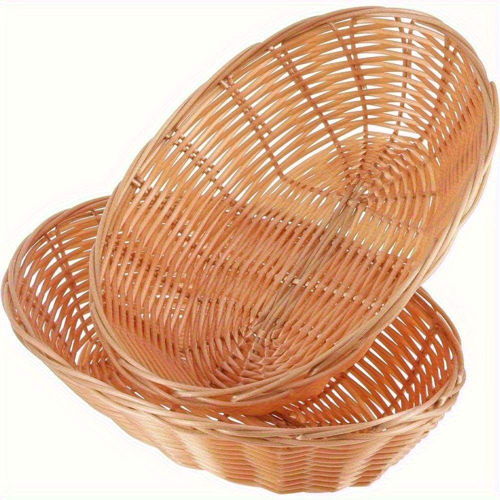 4pcs oval baskets, medium kitchen gift baskets, Christmas gifts, ornaments display, storage of bread, fruits, vegetables, baskets., Shelf Baskets