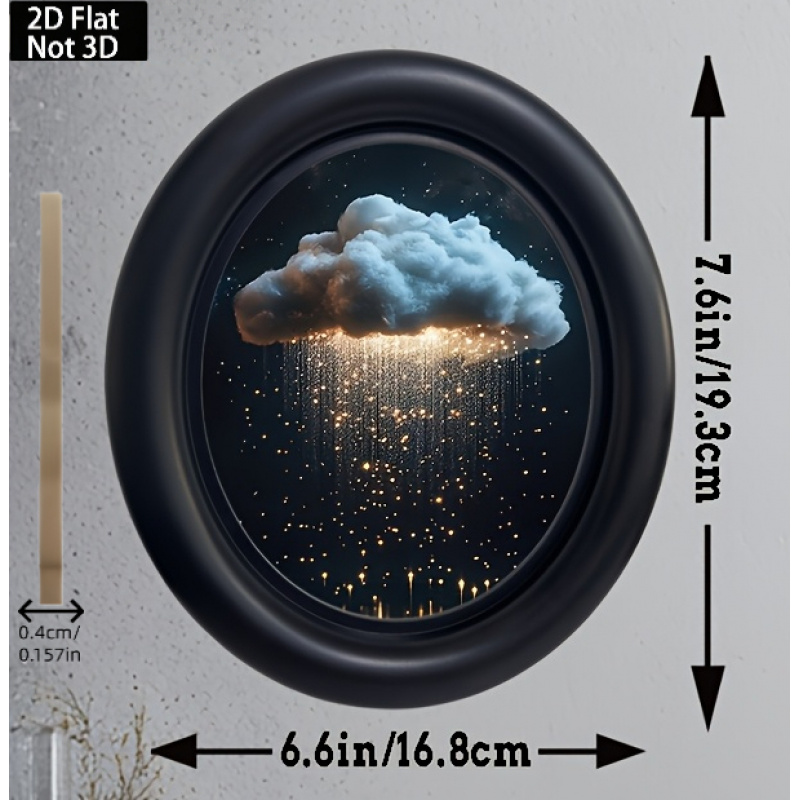 TEMU 2d Flat, 1pc Victorian Raindrop & Wall - Suitable For Holiday And Home Decor, Hanging Decoration With Night Sky Theme, Raindrops And Stars,