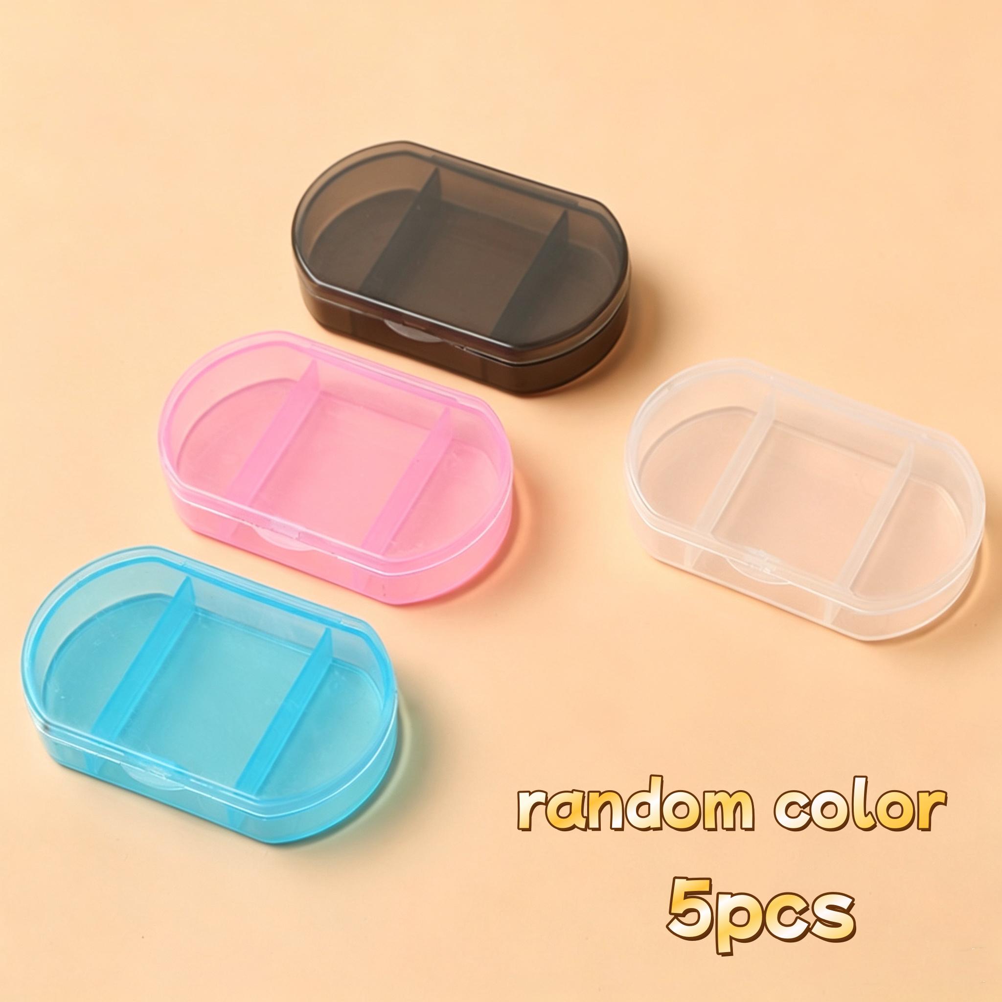 TEMU Set da 5 pezzi Portapillole portatile a tre scomparti in colori casuali, Mini organizzatore di pillole da viaggio, Pochette tascabile per la
