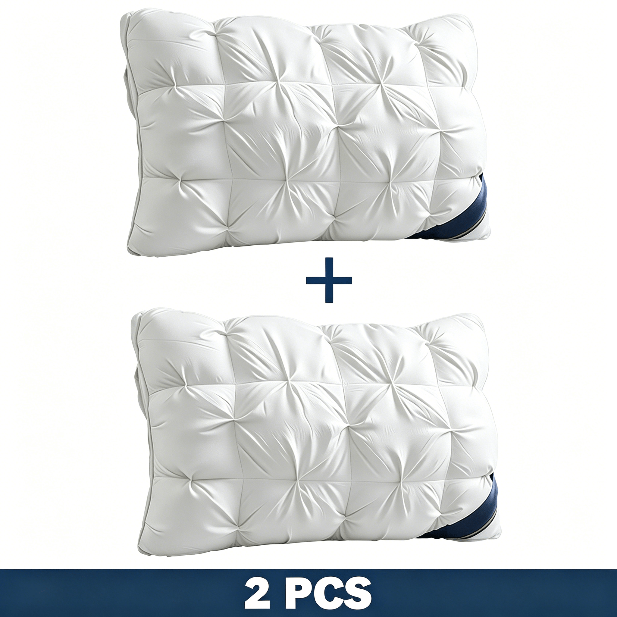2pcs Extra-large -quality Bed Pillows, Ergonomic Support For Back/side/stomach Sleepers, White/gray/ Style Home And Hotel Use