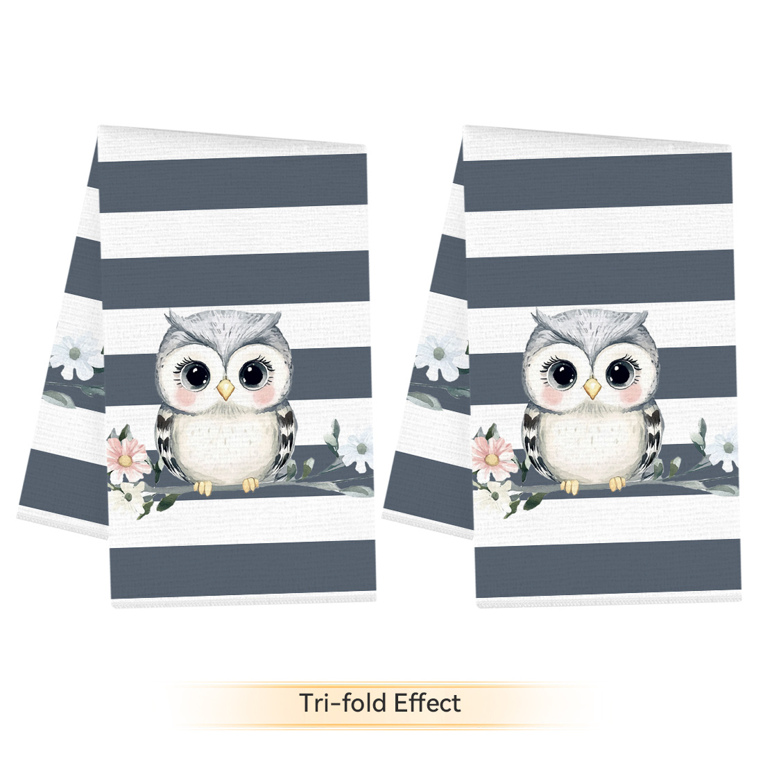 2pcs Kitchen Towels, Owl Pattern Microfiber Kitchen Towels, 40*60cm/15.7*23.6in, Dish Cloths For Kitchen, Suitable For Bathroom Decor, Holiday Gift