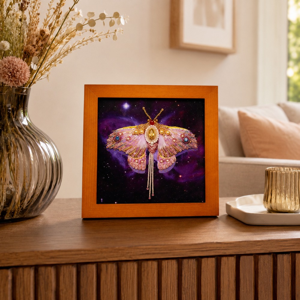 3D Starry Sky Moth Bead Embroidery Material Pack Kit