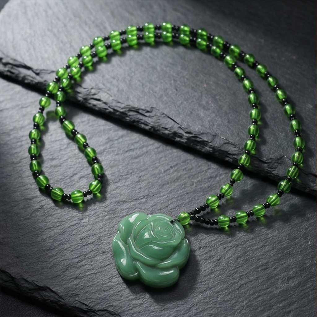 5pcs Imitation Rose Pendant Necklace Set, Holiday Gift