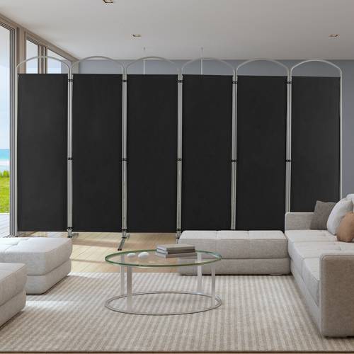 folding privacy screen wall 6 panel room divider partition stand
