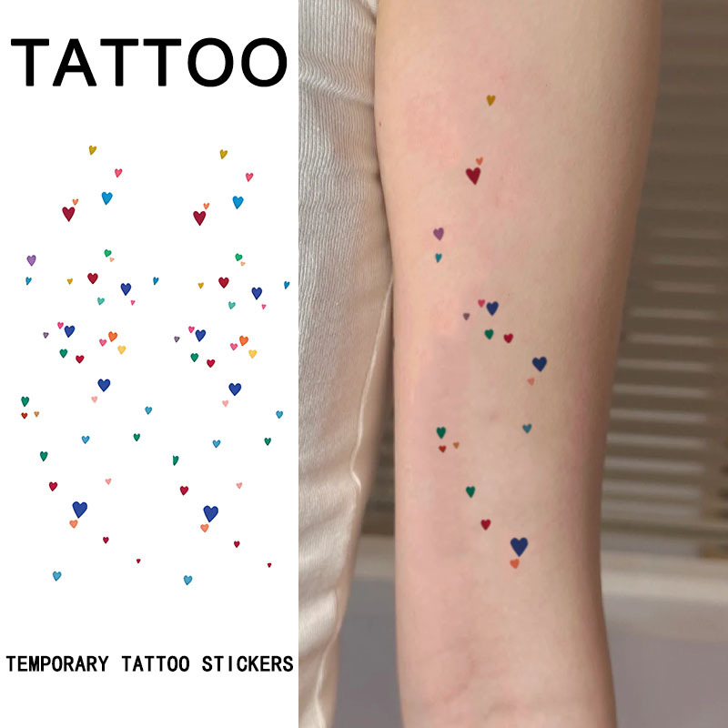 Long-lasting Waterproof Heart Temporary Tattoo Stickers For Women - Realistic, Non-reflective Designs For Fingers, Ears, Face, & Palms