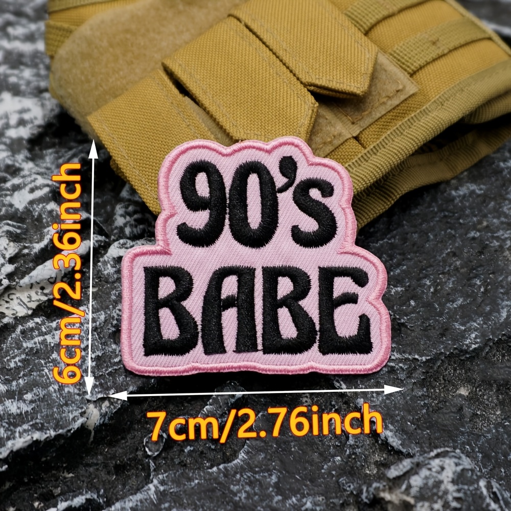 TEMU Écusson brodé "90S" créatif – Écusson brodé à bord irrégulier , idéal pour sacs à dos, chapeaux et vêtements – repassé ou cousu sur des écussons