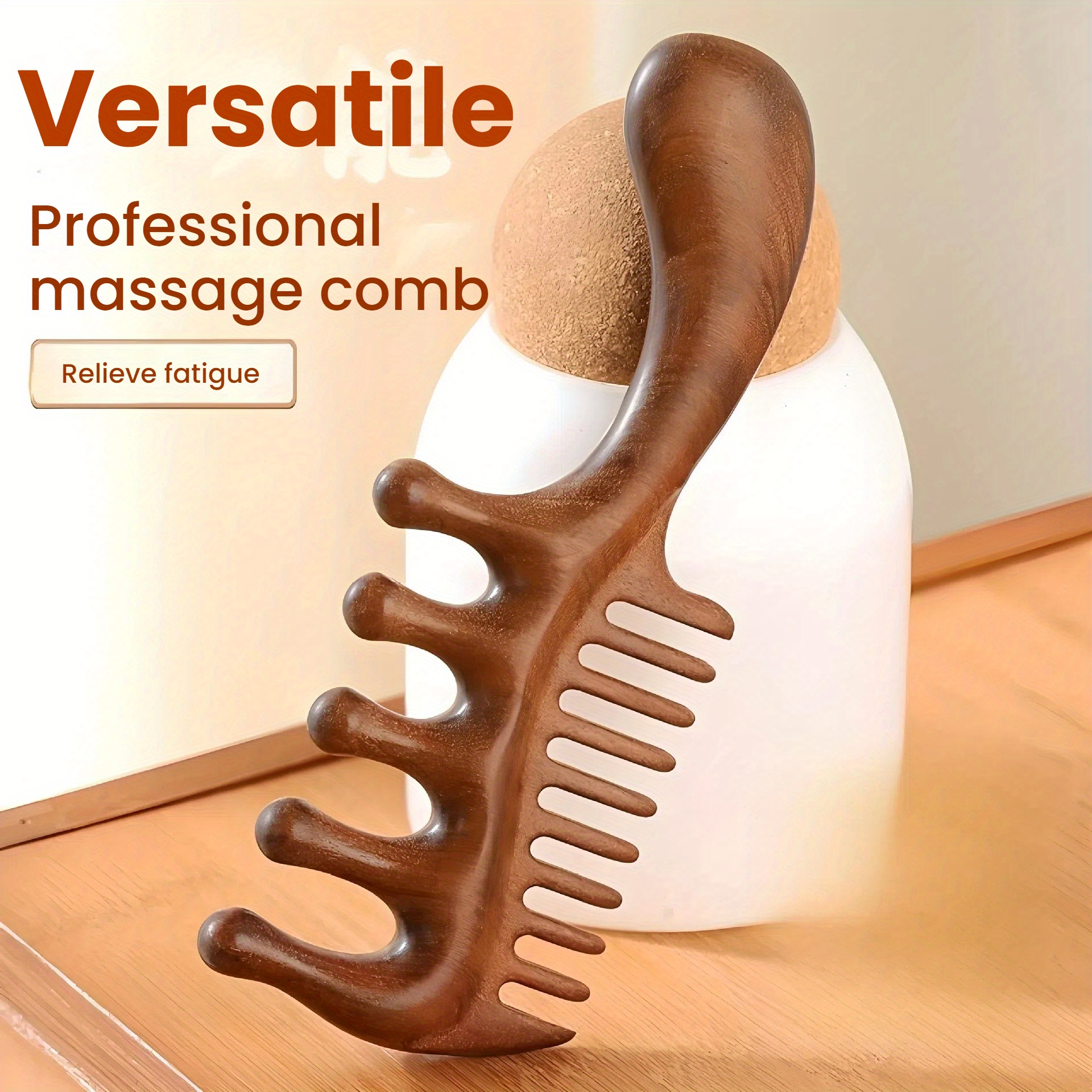 Peine de Masaje para el Cuero Cabelludo de Doble Cabeza - Herramienta Desenredante y de Masaje Meridiano con Dientes Grandes para Cabello Normal, Plástico Duradero con Mangos Ergonómicos para la Circulación Sanguínea y Reducción del Desprendimiento