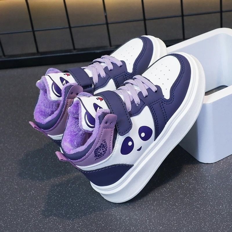 TEMU Children's High-top Sneakers 2025 New -lined Boys' Casual Sneakers Cute Cartoon Stylish Girls' Sneakers