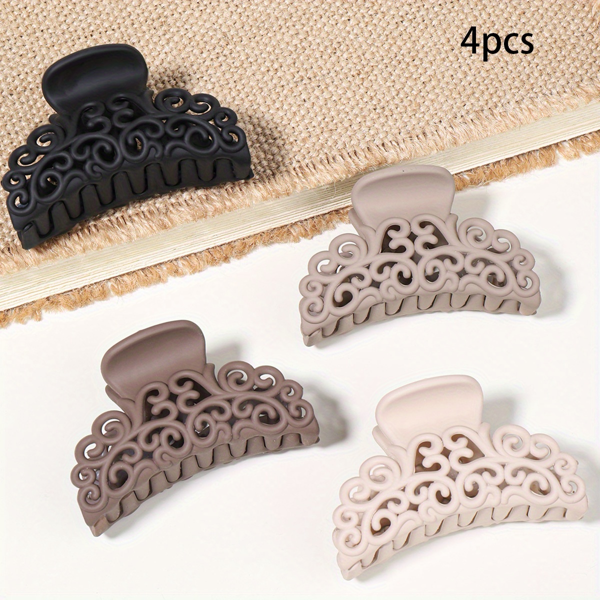 4pcs Elegant Hollow Hair Clip Decoration Combination, Suitable For Beautiful Hairstyle To Send