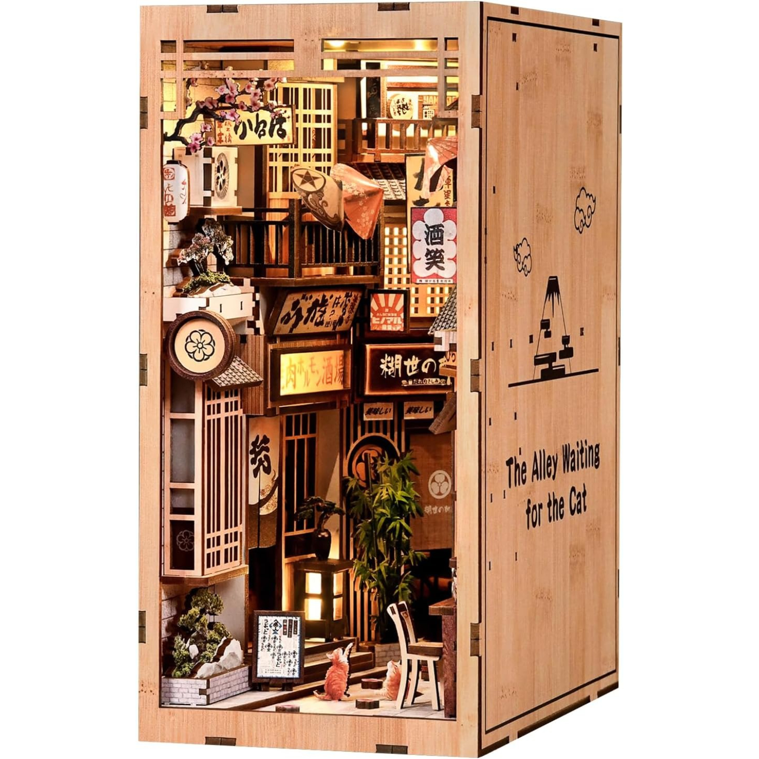 Image of Diy Book Nook Kit With Led Light, 3d Wooden Puzzles, Miniature Tiny House Kit For Bookshelf Decor, Bookish Gift For Family, , Book Lovers
