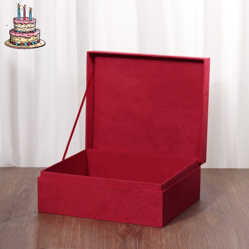 Custom Suede Flip-Top Rectangular Gift Box