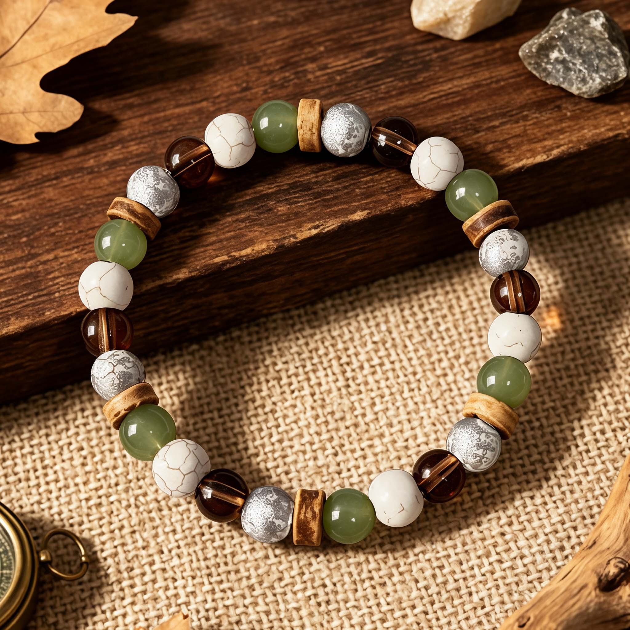 Handmade Unisex Natural Mixed Elastic Bead Bracelet