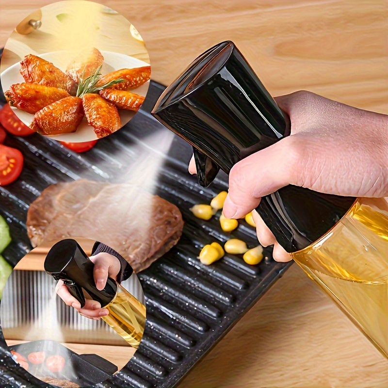 1pc Botella de Spray para Aceite de Cocina, Botella de Spray de Aceite de Gran Capacidad, Atomizador de Aceite de Oliva para Cocina Doméstica, Lata de Aceite de Presión para BBQ al Aire Libre, Suministros de Cocina, Suministros de Cocina, Suministros para Hornear