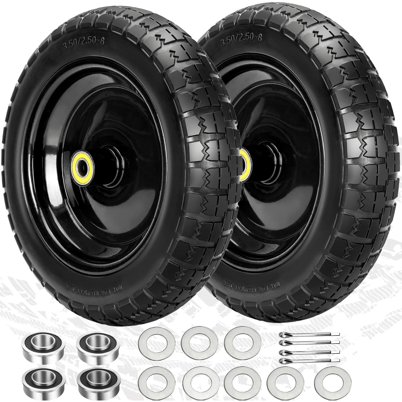 TEMU 13" Wheels Replacement For Gor Garden Cart Tires, 4.00-6 Solid Tires With 5/ 8"bearings, 13" Wheels For Gor / / , Garden Equipment, Outdoor