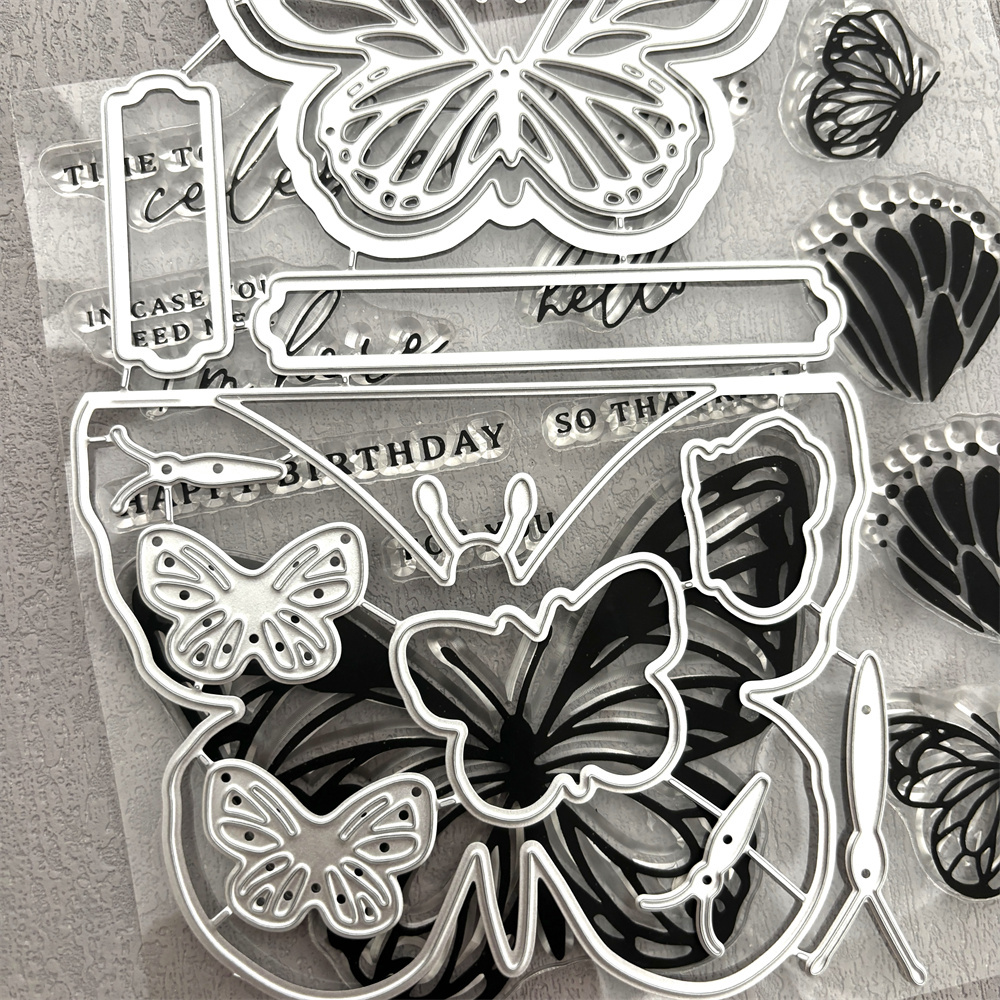 

Silvery Stamp And Metal Cutting Dies Set For Diy Scrapbooking, Photo - Carbon Steel, Die Cuts For Scrapbooking