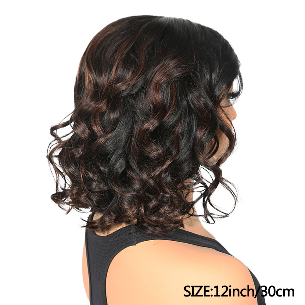 150% Density Human Hair Bob Wig with 1B/30 Ombre Highlights - Body Wave Loose Wavy 4x4 HD Lace Glueless Frontal Pre-Plucked Natural Hairline Short Bob Wigs for Women, Everyday Style Wig | Natural Hairline Wig | Seamless Blend Wig