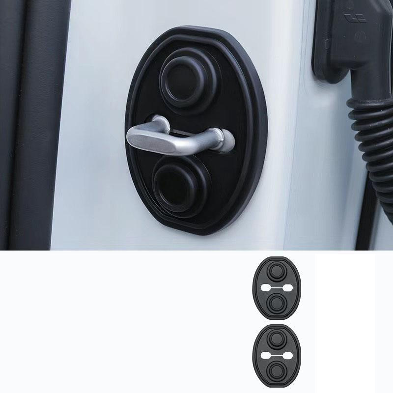 E-shop 4 Stück Auto Türschließer Stoßfest Silikon Kissen Leise Stoßdämpfer Schutzhüllen Auto Türverschluss Zusätze