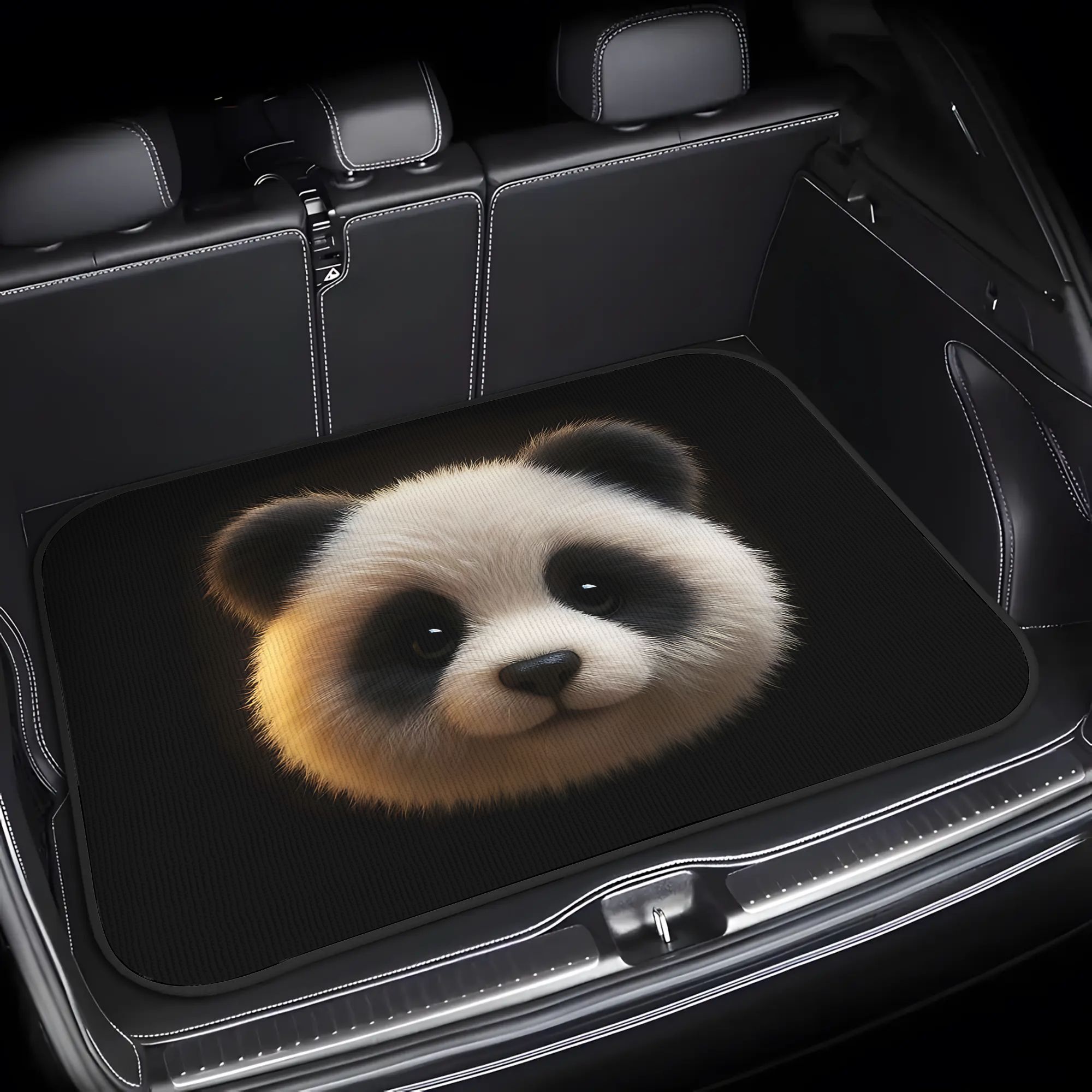 1pc Car Cargo Mat Liner, Realistic Panda, Car Trunk Mat, Universal Fit, Non-Slip, Easy to Clean, Durable Cargo Floor Liner, Car Interior Accessories, Car Trunk Protector Pad, Auto Cargo Mats for Cars SUVs