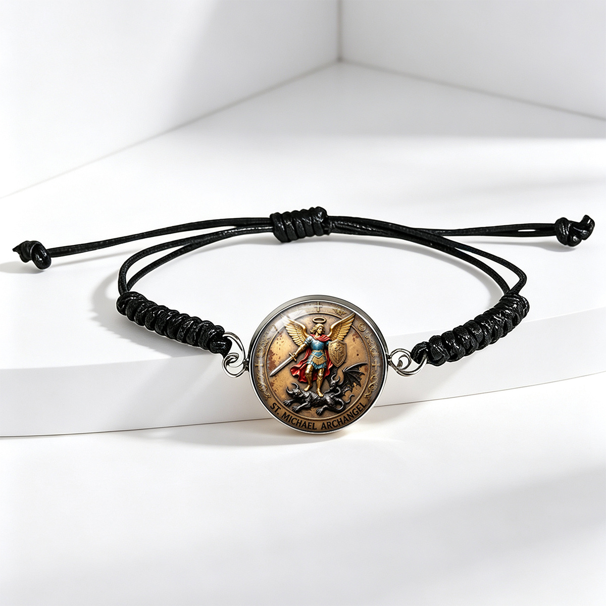 Unisex Classic Winged Warrior Shield Art Pattern Adjustable Bracelet