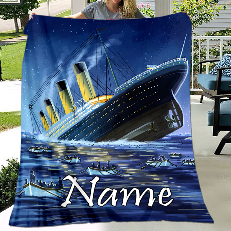 

Customizable Name Blanket - Machine Washable Polyester Flannel, Ideal For Home Decor, Bed, Sofa, Car Travel, Camping - All , Christmas And Birthday Gifts, Personalized, Decoration