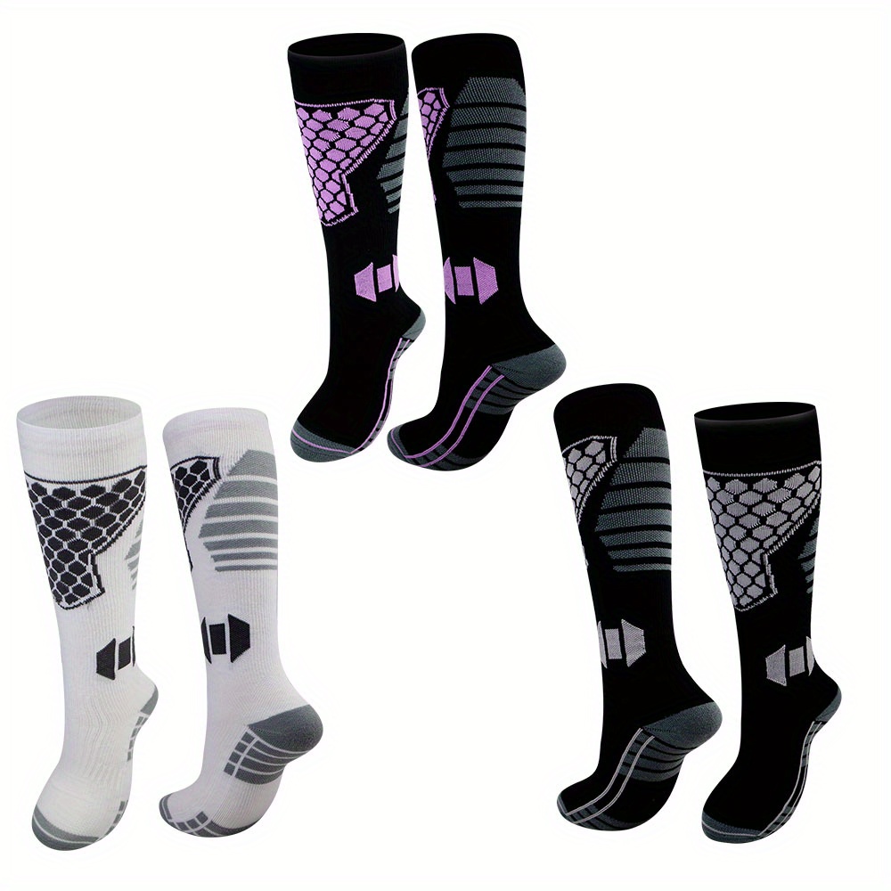 TEMU 5 paar winter socken fur damen und herren verdickt warm atmungsaktiv skisportsocken outdoor langhosen wander und sportsocken Crew-Socken; ideal