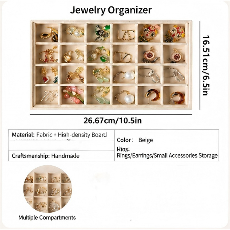 2pcs Stackable Velvet Jewelry Storage Tray, Gift for Her