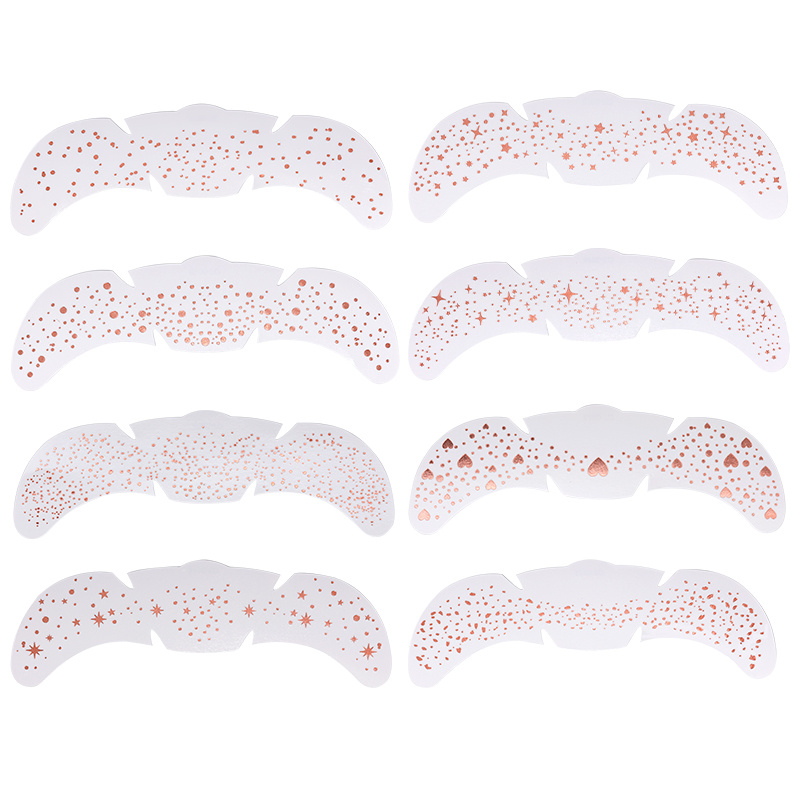 Image of 8 Sheets Temporary Tattoo Stickers Suitable For Party Festival Daily Wear - Waterproof Freckle & Star Heart Dot Transfer Tattoos With Pink Freckles, For &, Application For Parties,, Dates