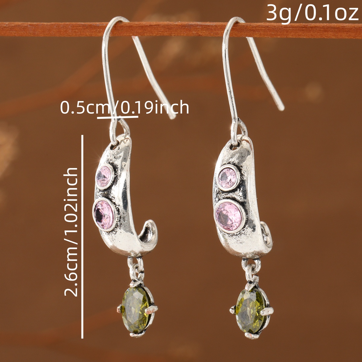 Women's Bohemian Retro Style Oval Inlaid Gemstone Earrings