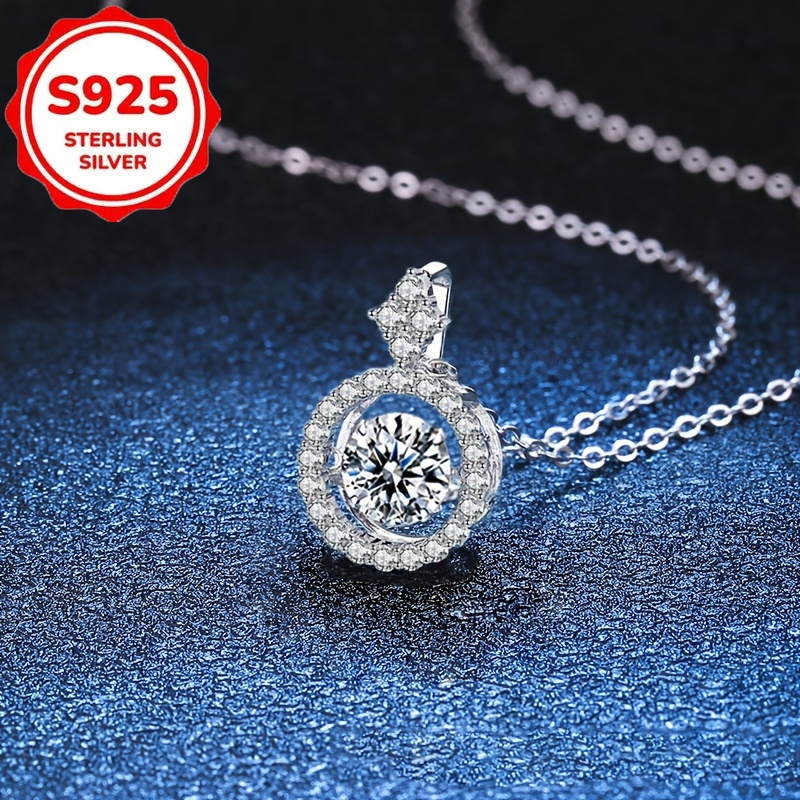 Women's S925 Sterling Silver Heartbeat Pendant Necklace
