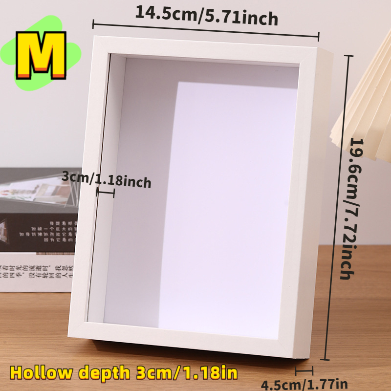 item picture white artificial wooden hollow frame 3d rectangular display box suitable for dried flowers and souvenirs   decoration living room interior decoration christmas mothers day fathers day birthday gifts   room decoration 6 7inch
