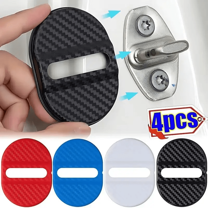 

4pcs Car Door Lock Covers - Rust-proof, Shock-absorbing Abs Plastic Pads For Bmw F30 & For Audi A3