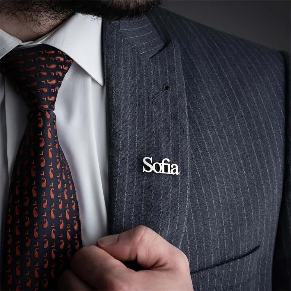 5pcs or 10pcs custom stainless steel name badges personalized engraved 18k golden plated 201 stainless steel cursive script pins unique gift for halloween teachers day graduation fathers day school supplies personalized fashion accessories