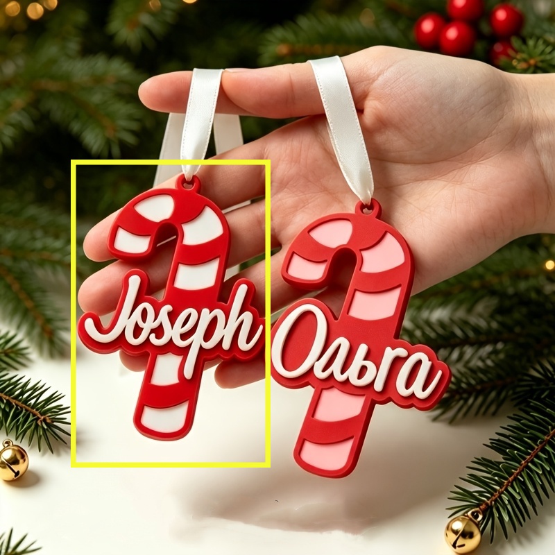 TEMU Personalized Christmas Ornaments: Custom Acrylic Christmas Tree Hanging Decorations With Your Own Name, Personalized Name Tags For Christmas