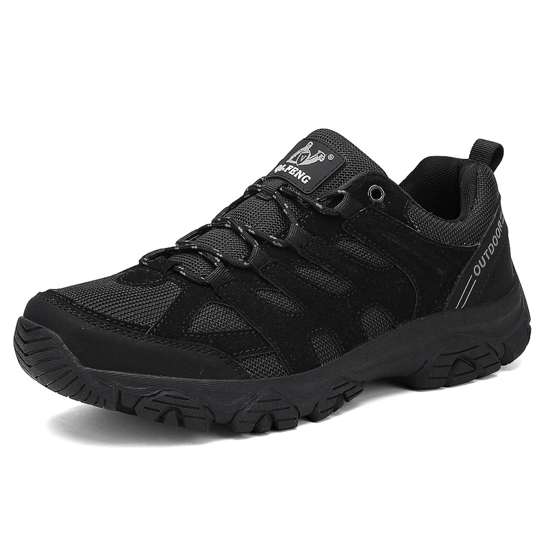 TEMU Casual Sneakers Shoes Men Outdoor Lace-up Anti-slip Low-top Shoes Men Fashion Comfortable Solid Color Breathable Thick-soled Hiking Shoes Men
