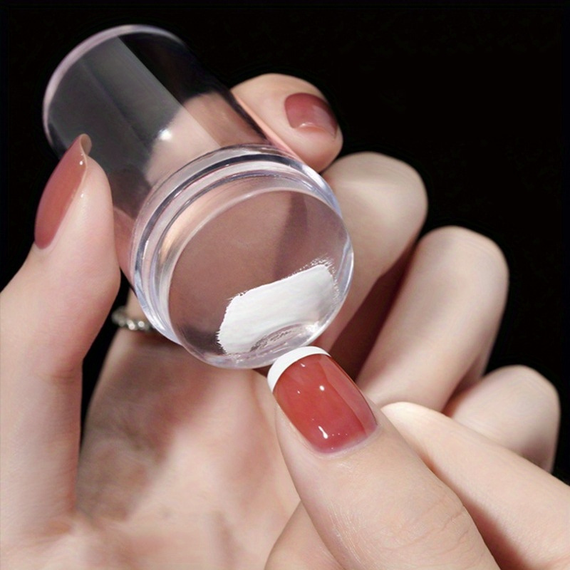 of Transparent Silicone French Nail Stamps with Scraper - Odorless Nail Art, Quick And Easy Manicure, Salon Quality Accessories, French Manicure Stamps|Elegant Nail Art|Silicone Stamp