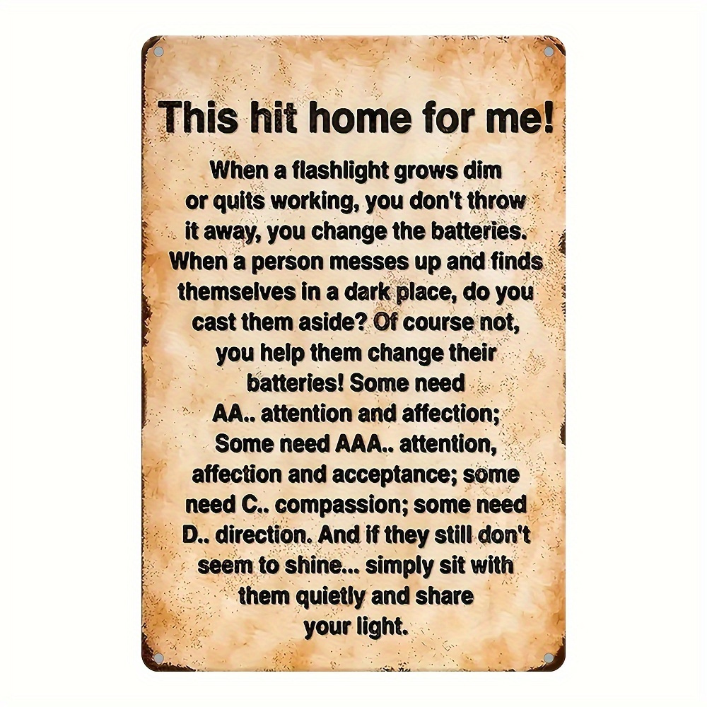 TEMU 1pc Humorous This Hit Home Aluminum Wall Sign 8x12 Inch Vintage Aluminum Art With Sarcastic Message Easy To Hang Indoor Outdoor Decor Distressed