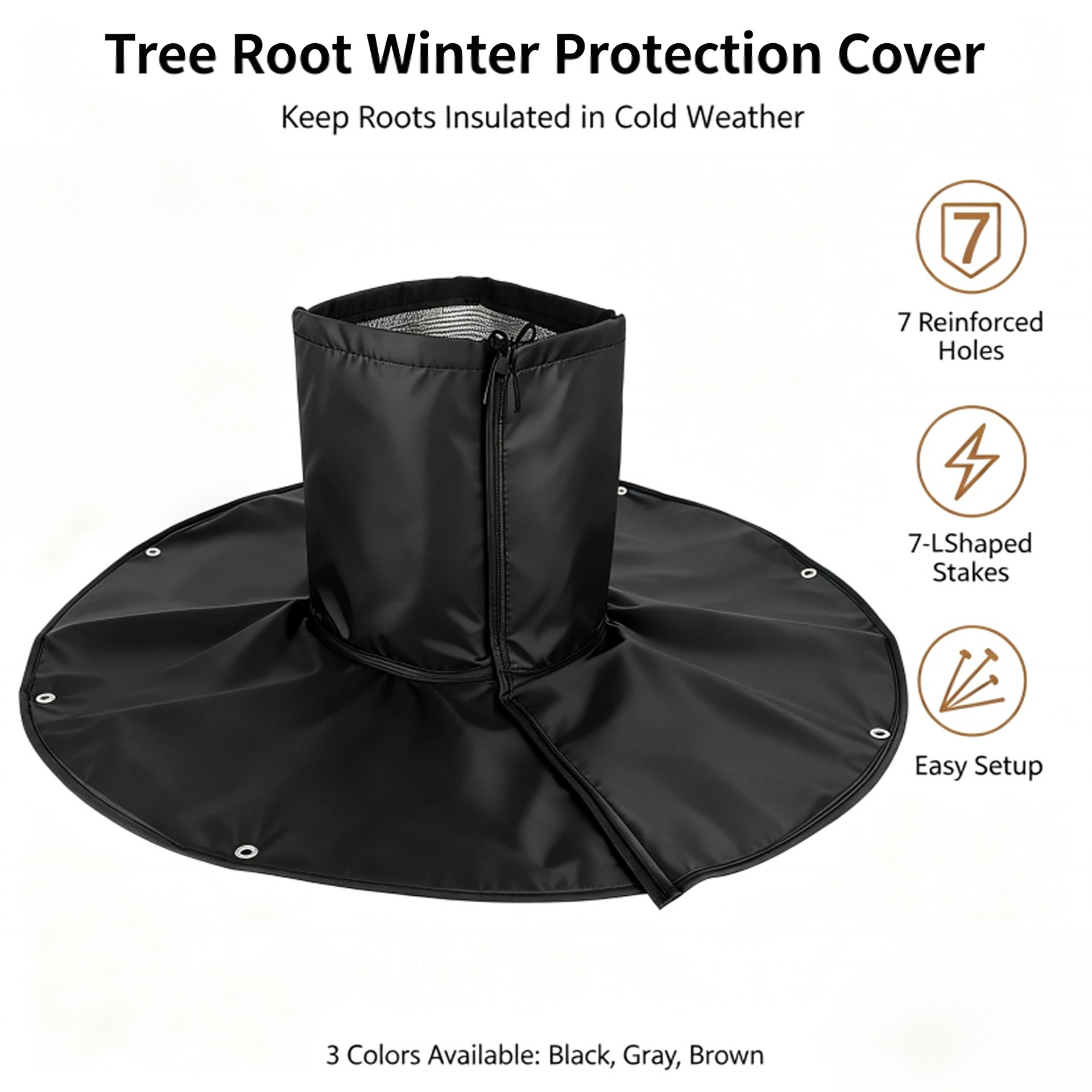 TEMU 1 pièce Housse de Hivernale Noire -Froid pour Plantes, Manchon Auto-Adhésif Chauffant pour d'Arbres Fruitiers, Housse d'Isolation - pour Jardin,