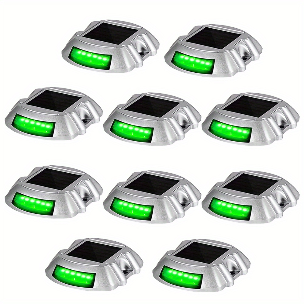 TEMU 2/4/6/10pack Solar Driveway Lights, Ip67, Solar Deck Lights, Outdoor Led Solar Base Lights Ocean Marker Lights For Steps, Walkway, Patio