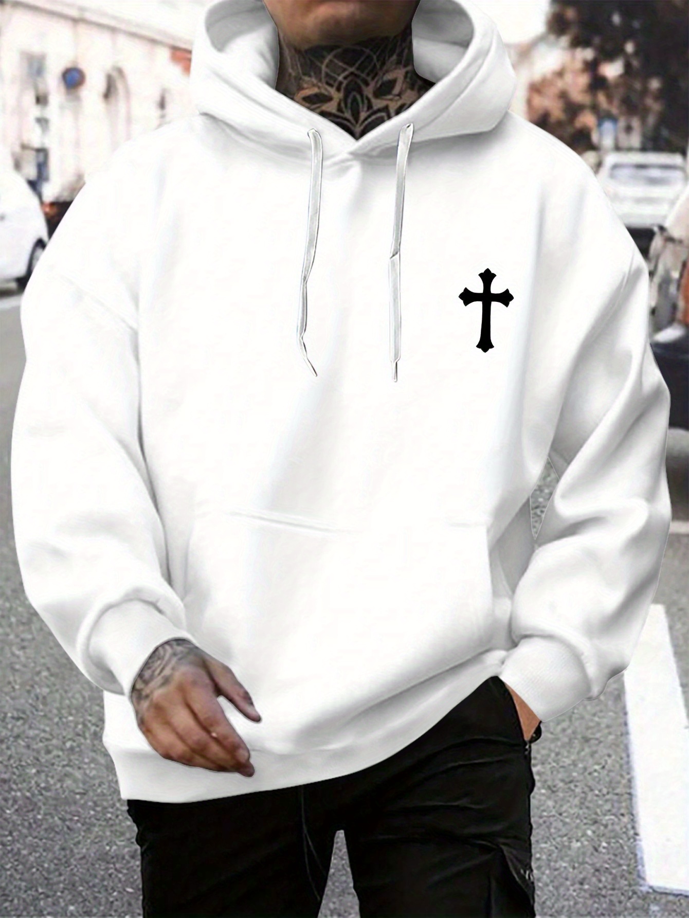 white hoodies men sold on Temu United States - Main Image