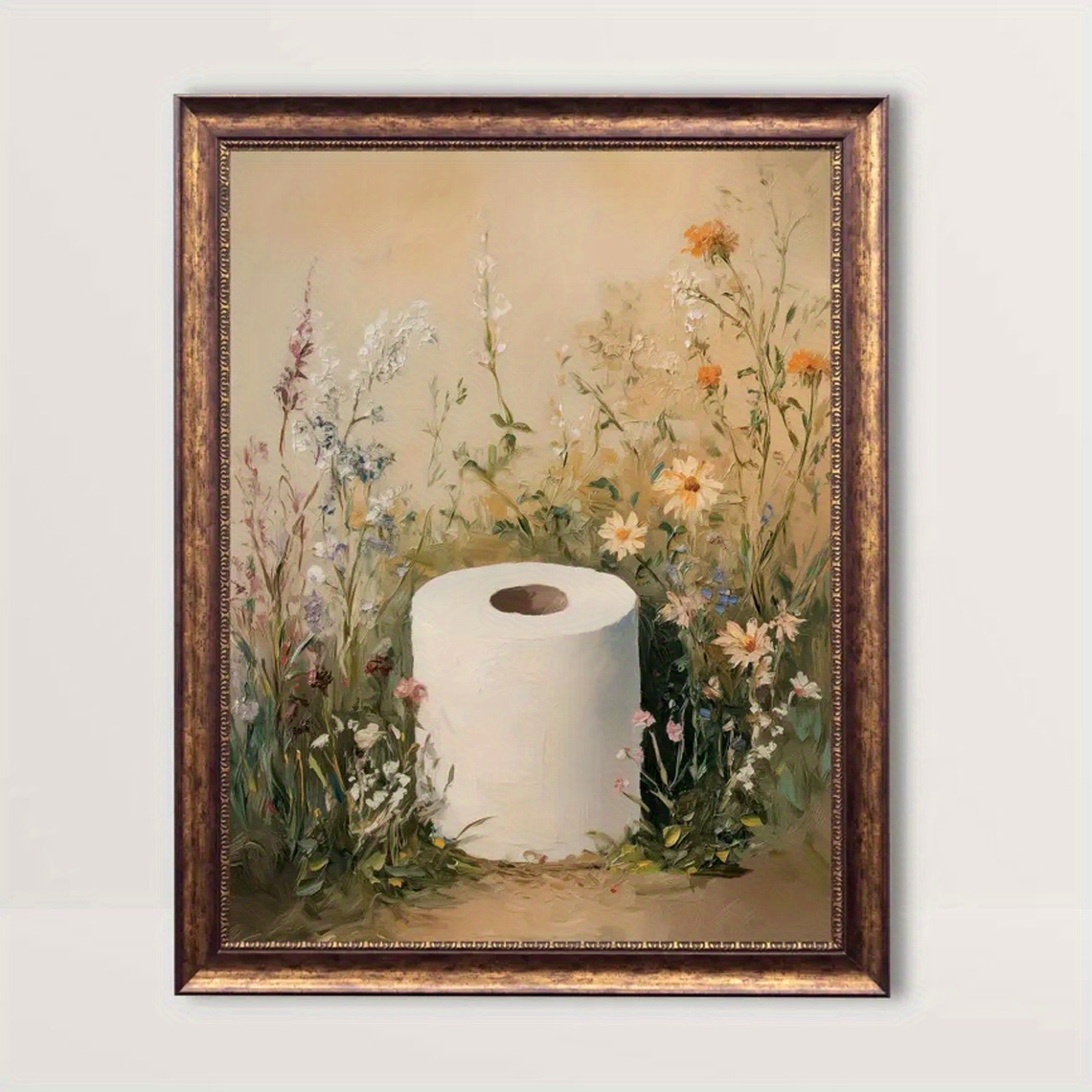 E-shop 1 Stück Vintage Botanische Blumen-Scroll Leinwandbild - Neutrale Pflanzen-Wandkunst Druck, geeignet für Badezimmer-Dekor, Einweihungsgeschenk,