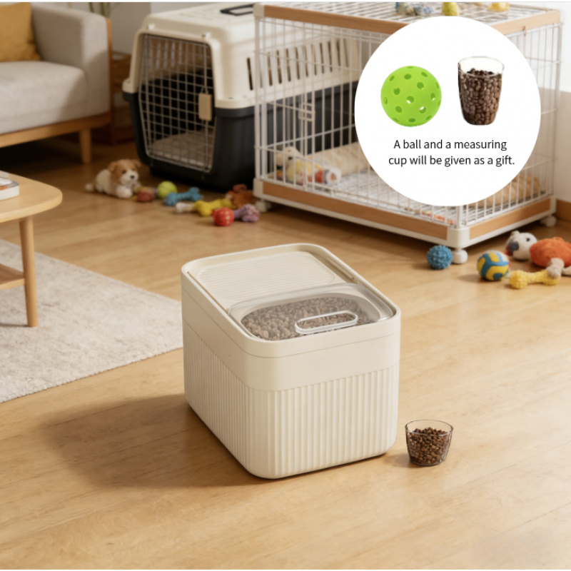 Image of Sealed Pet Food Storage Bucket With Observation Window: Dual-use For Home And Travel, Cat And Dog Food Container