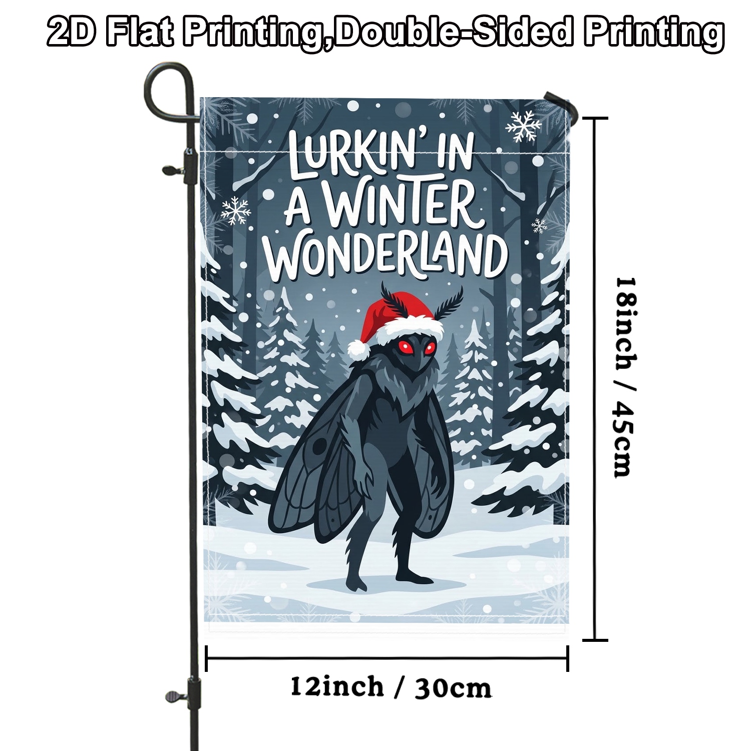 TEMU 2d Flat, 2d Flat 1pc Christmas Seasonal Outdoor Double-sided Garden Flag Navy Pole For Garden Outside Porch Decoration Yard Decoration, 2d Flat