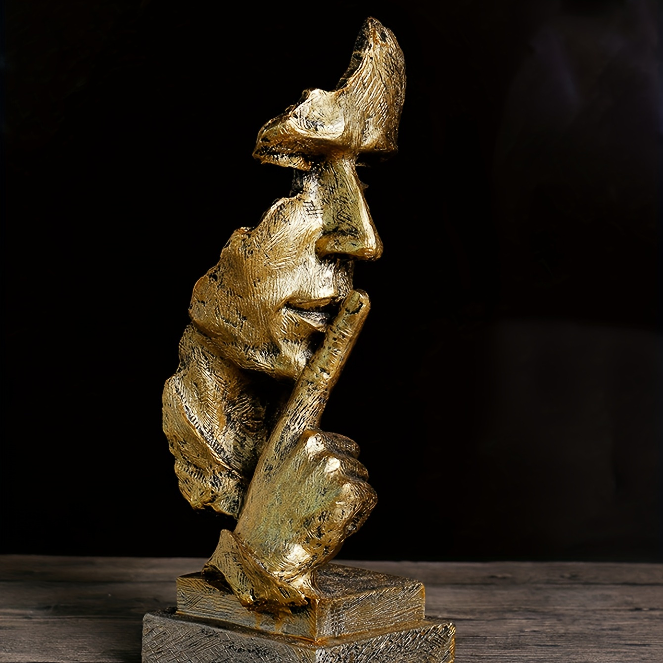   mann-statue - abstracte harz-skulptur, nachdenklicher vater mit hand auf der  , ideales vatertagsgeschenk, innen-/außendekoration, verschiedene raumtypen, vatertagsgeschenk|abstractes kunstwerk|detailliertes handwerk, vatertagsgeschenke für papa